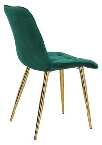 Krzesło Pilo zielone/ złote nogi glamour