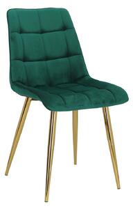 Krzesło Plaid zielone/ złote nogi glamour