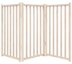 Bramka dla psa składana 3 panele 150 cm lite drewno jodłowe