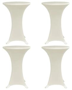 Pokrowce na stół barowy, Ø 70 cm, kremowe, elastyczne, 4 szt
