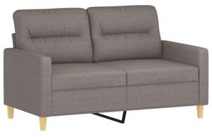 Sofa 2-osobowa z poduszkami, taupe, 120 cm, tkanina