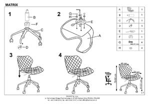 Halmar Fotel Obrotowy Matrix Pokój Dziecięcy/Biuro/Pracownia Nowoczesny Biały/Popiel