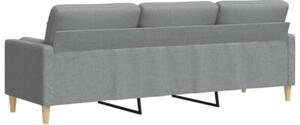 Sofa 3-osobowa z poduszkami, jasnoszara, 210 cm, obita tkaninÄ