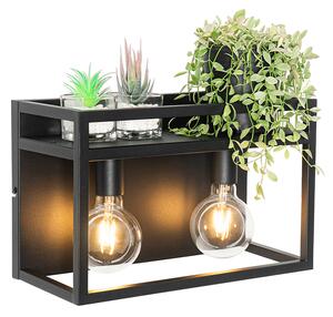 Inteligentna lampa ścienna czarna z półką w komplecie 2 Wifi G95 - Cage Rack