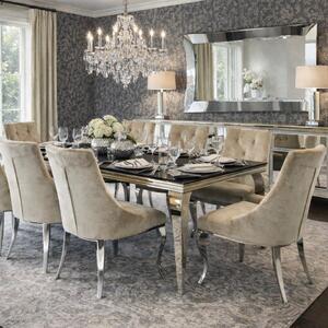 Jadalnia glamour Marrone Sabbia - Piaskowy Brąz 180x90 + 8 krzeseł