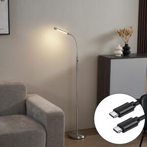 Nowoczesna lampa podłogowa ze stali z wbudowaną diodą LED, 3-stopniowa, ściemnialna, ładowalna - Statler