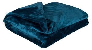 Koc XXL / Narzuta na łóżko petrol blue, 200 x 220 cm