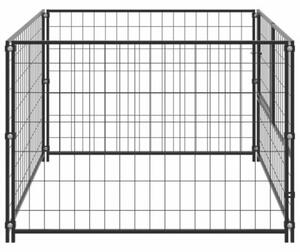 Kojec dla psa, czarny, 100x100x70 cm, stalowy