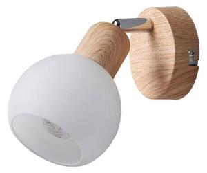 Lindby - Svenka Lampa Ścienna White/Light Wood/Satin Nickel