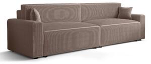 Jasnoróżowa sztruksowa sofa tapicerowana T9-G77