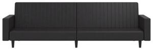 Sofa, 2-osobowa czarna, sztuczna skÃ³ra