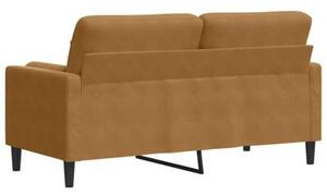 Sofa 2-osobowa z poduszkami, brÄ zowa, 140 cm, aksamit