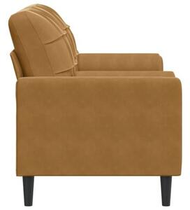 Sofa 2-osobowa z poduszkami, brÄ zowa, 140 cm, aksamit