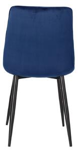 Krzesło Plaid granatowe/ czarne nogi tapicerowane