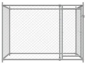 Klatka dla psa, z drzwiami, szara, 2x2x1,5 m, stal