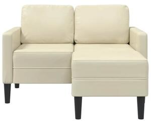 Sofa 2-osobowa z leÅ¼ankÄ w ksztaÅcie litery l, kremowa, 125 cm