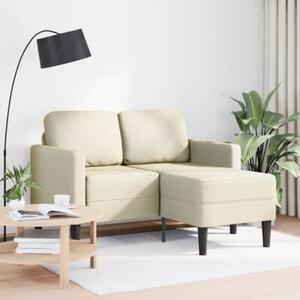 Sofa 2-osobowa z leÅ¼ankÄ w ksztaÅcie litery l, kremowa, 125 cm
