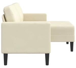 Sofa 2-osobowa z leÅ¼ankÄ w ksztaÅcie litery l, kremowa, 125 cm