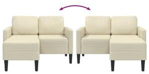 Sofa 2-osobowa z leÅ¼ankÄ w ksztaÅcie litery l, kremowa, 125 cm