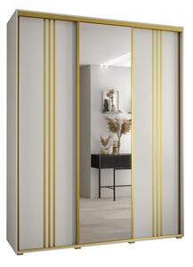 Szafa przesuwna wysoka Davos 7 190, gł. 60 cm biały + biały + złoty