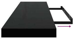 Półka ścienna, czarna, 90x23,5x3,8 cm, mdf