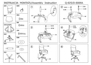 Signal Meble Fotel Obrotowy Q-025 Biuro/Pracownia Nowoczesny Szary Materiał