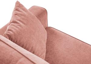 Narożnik z funkcją spania Fano Pink Structured Fabric Lewostronna kolor nóg czarny
