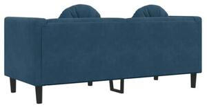 Sofa 2-osobowa z poduszkami, niebieska, aksamit
