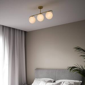 Nordlux Lampa sufitowa Grant, możliwość ściemniania, mosiężny / złoty, salon / jadalnia, szkło