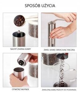 Ręczny Młynek Do Kawy Żarnowy Do Mielenia Kawy Metalowy Ceramiczne Żarno