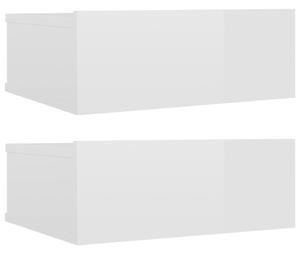 Wiszące szafki nocne, 2 szt., białe, wysoki połysk, 40x30x15 cm