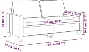 Sofa 2-osobowa, brÄ zowa, 140 cm, tapicerowana tkaninÄ