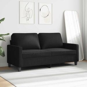 Sofa 2-osobowa, czarna, 140 cm, tapicerowana tkaninÄ