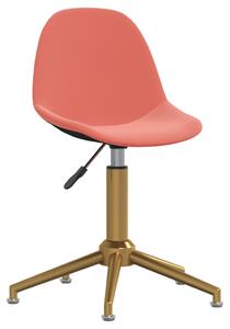 Obrotowe krzesło biurowe, różowe, obite aksamitem