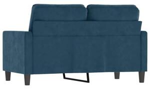 Sofa 2-osobowa, niebieski, 120 cm, tapicerowana aksamitem