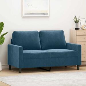 Sofa 2-osobowa, niebieski, 120 cm, tapicerowana aksamitem