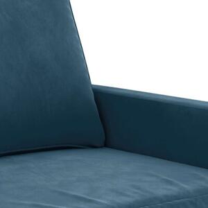Sofa 2-osobowa, niebieski, 120 cm, tapicerowana aksamitem