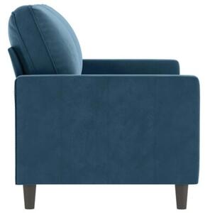 Sofa 2-osobowa, niebieski, 120 cm, tapicerowana aksamitem
