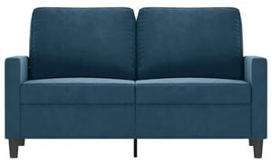 Sofa 2-osobowa, niebieski, 120 cm, tapicerowana aksamitem