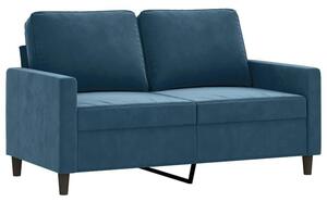 Sofa 2-osobowa, niebieski, 120 cm, tapicerowana aksamitem