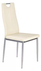 Krzesło kremowe K202, tapicerowane, eco skóra, do jadalni