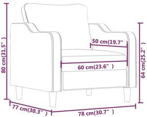 Fotel, jasnoszary, 60 cm, obity tkaninÄ