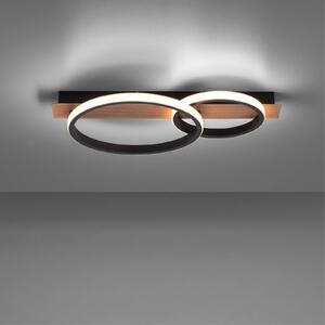 JUST LIGHT. GmbH Lampa sufitowa LED Troop, dekor drewniany, 2-punktowa
