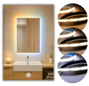 Lustro LED 50x70 COB 608 diod/m | 3 Barwy | Ledowe Åazienkowe + WÅÄ cznik