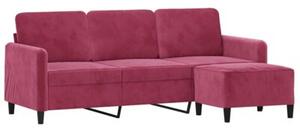 Sofa 3-osobowa z podnÃ³Å¼kiem winna czerwieÅ 180 cm, aksamit
