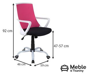 Signal Meble Fotel Obrotowy Q-248 Biuro/Pracownia Nowoczesny Różowy/Czarny