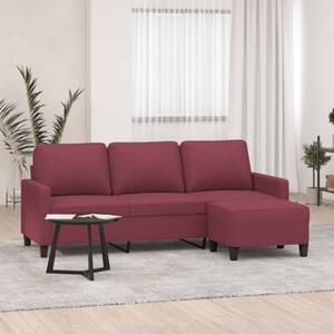 Sofa 3-osobowa z podnÃ³Å¼kiem winna czerwieÅ 180 cm, tkaninÄ