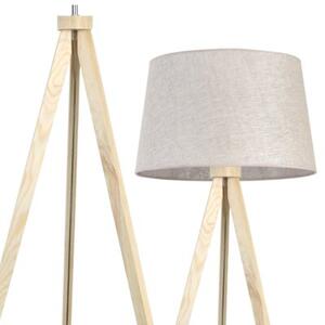 Lampa podłogowa trójnóg naturalny Light Home LH Len 1xE27 44cm abażur stożek jasny beżowy L01