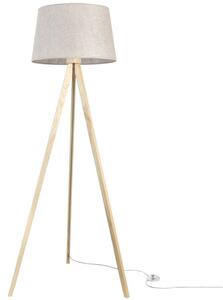 Lampa podłogowa trójnóg naturalny Light Home LH Len 1xE27 44cm abażur stożek jasny beżowy L01
