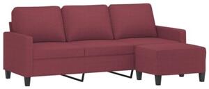 Sofa 3-osobowa z podnÃ³Å¼kiem winna czerwieÅ 180 cm, tkaninÄ